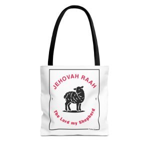 Tote — “Jehovah Raah” The Lord My Shepherd Christian Tote Bag