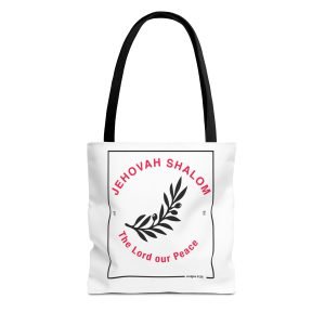 Jehovah Shalom Peace Tote Bag — Faith-Based Olive Branch Canvas Bag